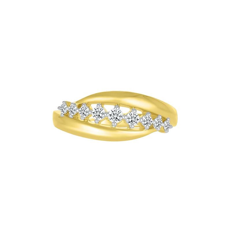 Diamond Slant Ring in 10K Yellow Gold &#40;1/4 ct. tw.&#41; – Image 5 of 5