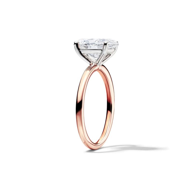 Lab Grown Diamond Solitaire Oval Engagement Ring in 14K Rose Gold &#40;3 ct.&#41; – Image 3 of 4