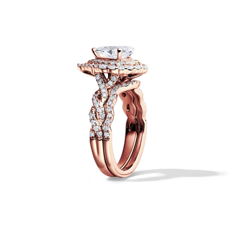 Florence Lab Grown Diamond Bridal Set in 14K Rose Gold &#40;2 ct. tw.&#41; – Image 3 of 4