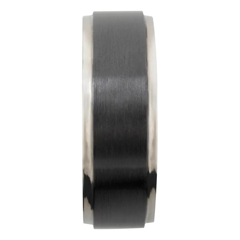 Men&rsquo;s Wedding Band in Wood &amp; Black Zirconium, 8mm – Image 3 of 3