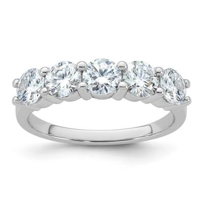 Lab-Created Moissanite Five-Stone Band in 10K White Gold (1 3/5 ct. dew)