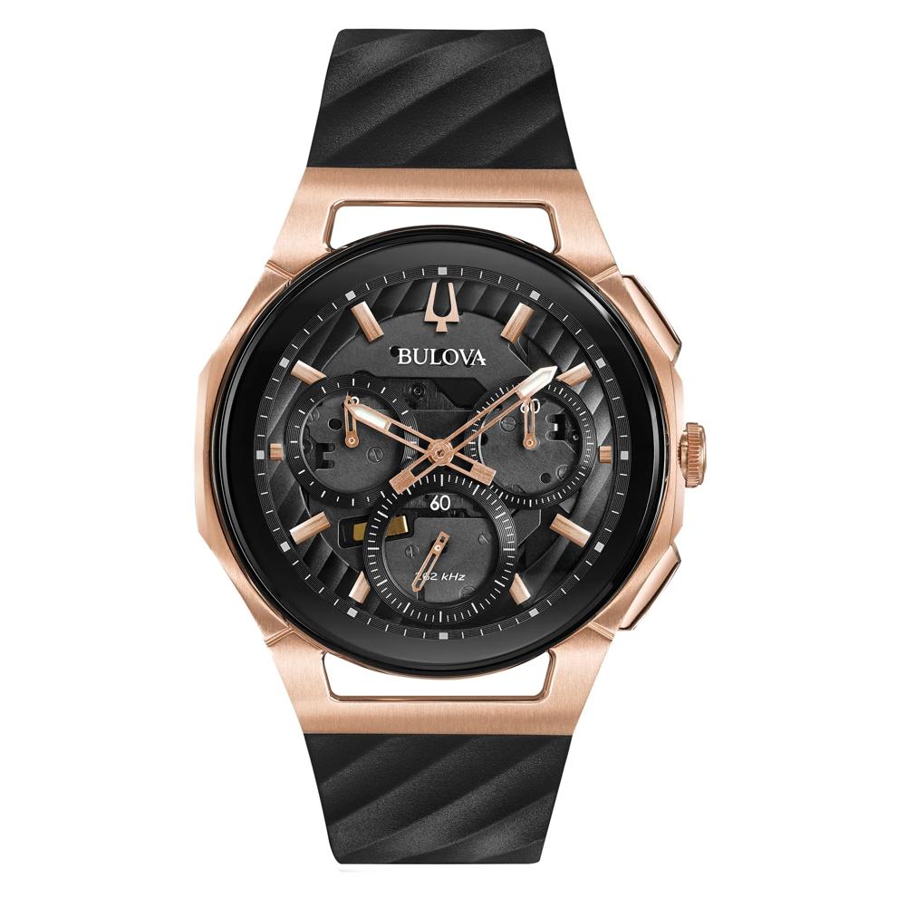 Men's CURV Watch With a Black Rubber Strap – Image 1 of 3