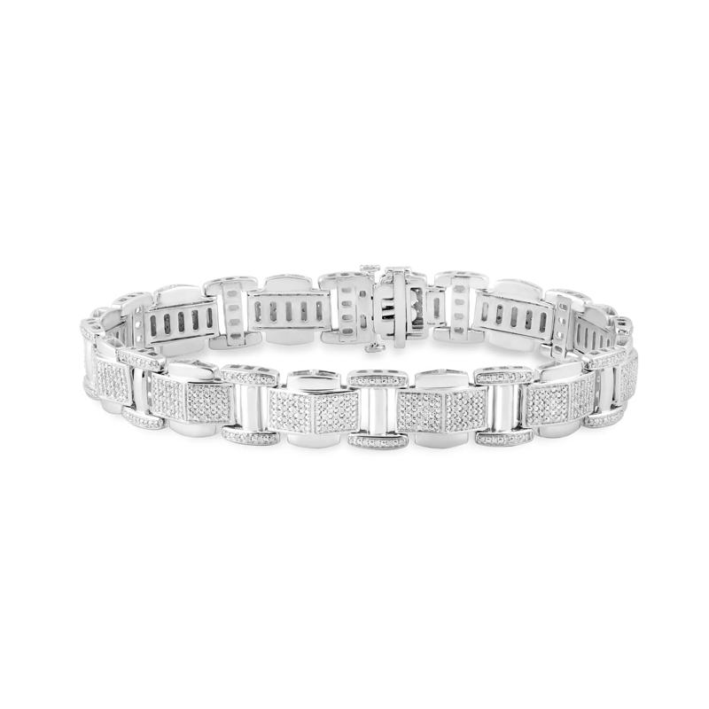 Men&#39;s Diamond Bracelet in Sterling Silver &#40;1 ct. tw.&#41; – Image 1 of 3