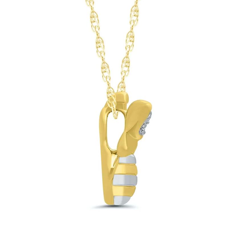 Diamond Honey Bee Pendant in 10K Yellow Gold – Image 2 of 4