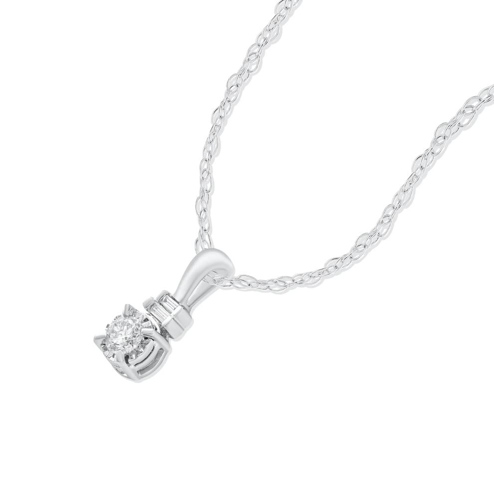 Diamond Pendant Necklace in 10K White Gold (1/5 ct. tw.) – Image 4 of 4