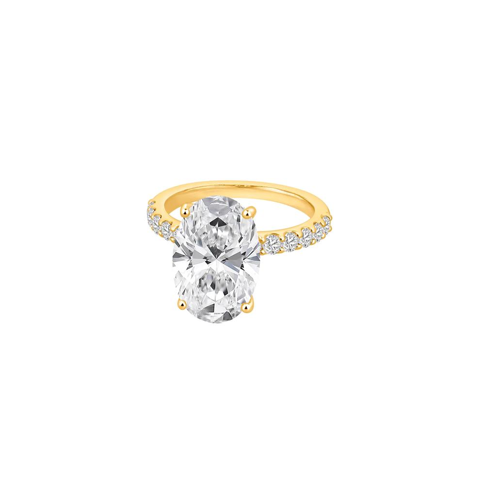 Lab Grown Diamond Oval Engagement Ring in 14K Yellow Gold (7 3/4 ct. tw.) – Image 4 of 4
