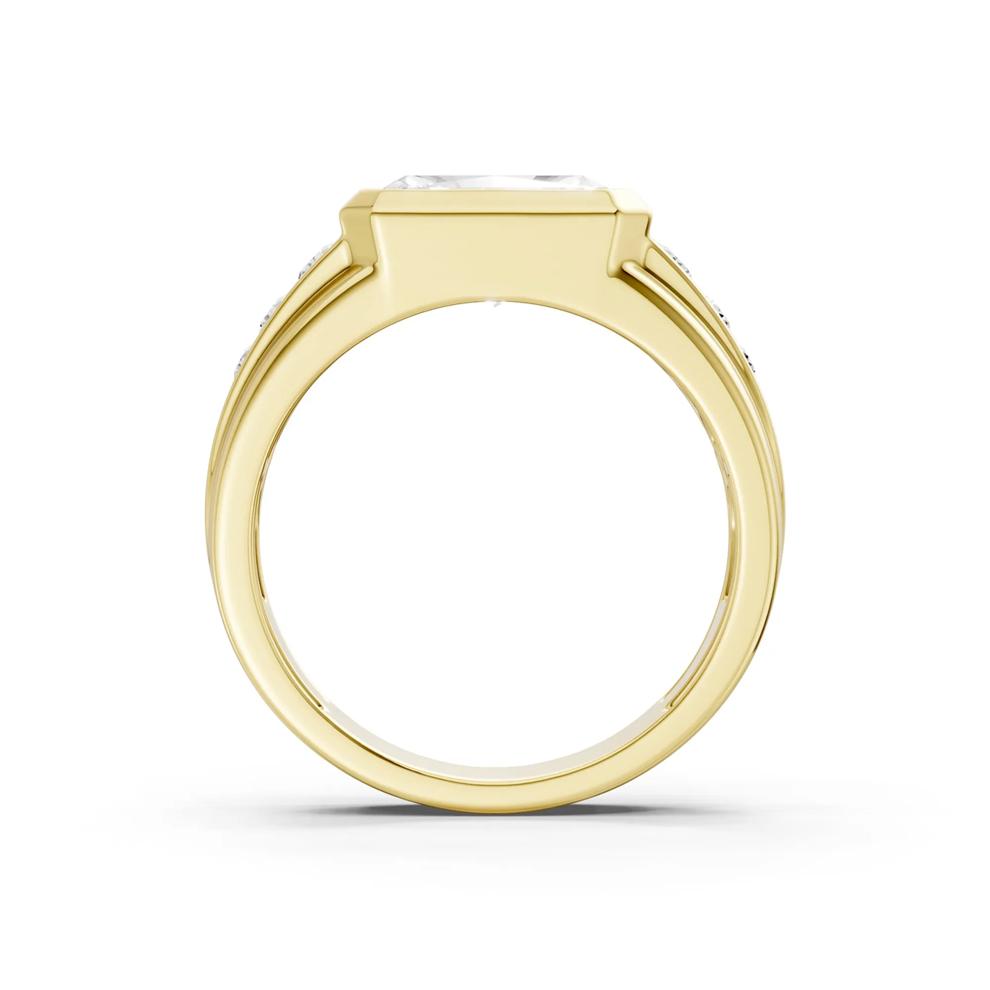 Men's Lab Grown Diamond Radiant Channel-Set Band in 10K Yellow Gold (3 1/4 ct. t.w) – Image 3 of 4