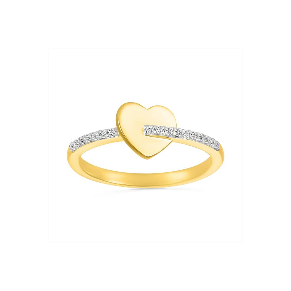 Diamond Heart Ring in 10K Yellow Gold (1/10 ct. tw.) – Image 1 of 5