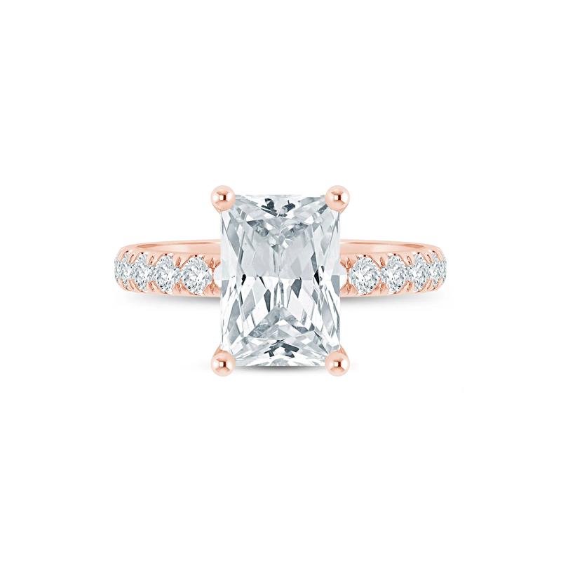 Lab Grown Diamond Radiant-Cut Engagement Ring in 14K Rose Gold (4 1/2 ct. tw.) – Image 1 of 3