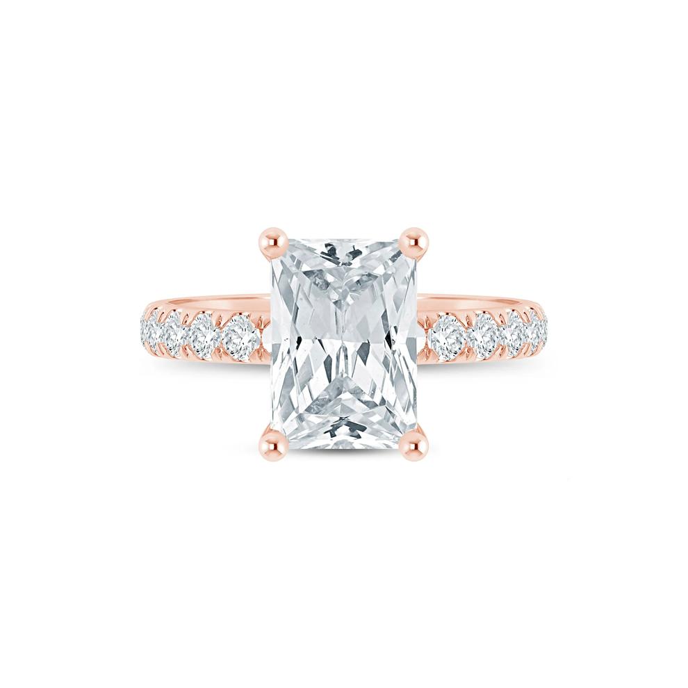 Lab Grown Diamond Radiant-Cut Engagement Ring in 14K Rose Gold (4 1/2 ct. tw.) – Image 1 of 3