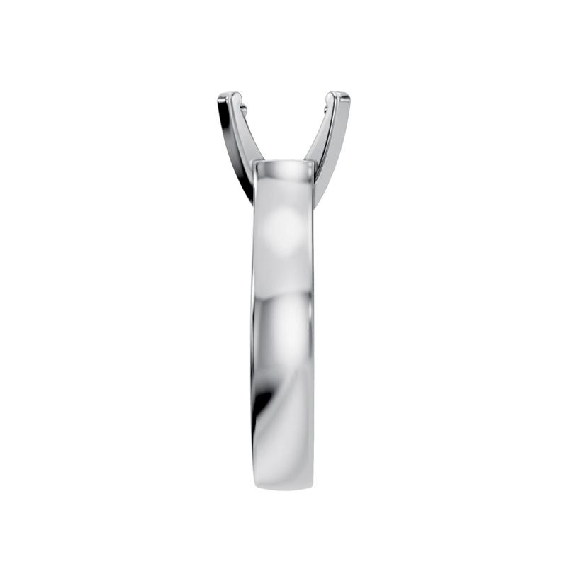 Solitaire Semi-Mount Engagement Ring in 14K White Gold &#40;Setting Only&#41; – Image 7 of 8