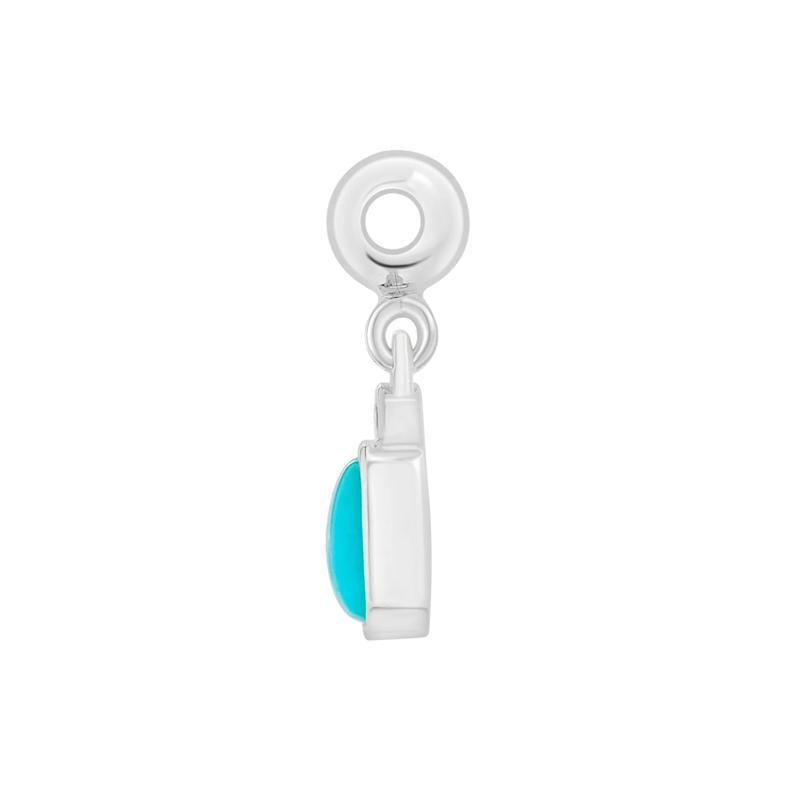 Turquoise Bezel Bead Charm in Sterling Silver – Image 2 of 3