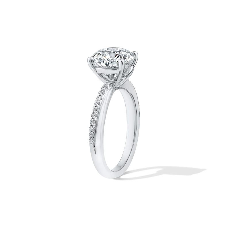 Lab Grown Diamond Round Engagement Ring in Platinum &#40;3 1/5 ct. tw.&#41; – Image 3 of 4