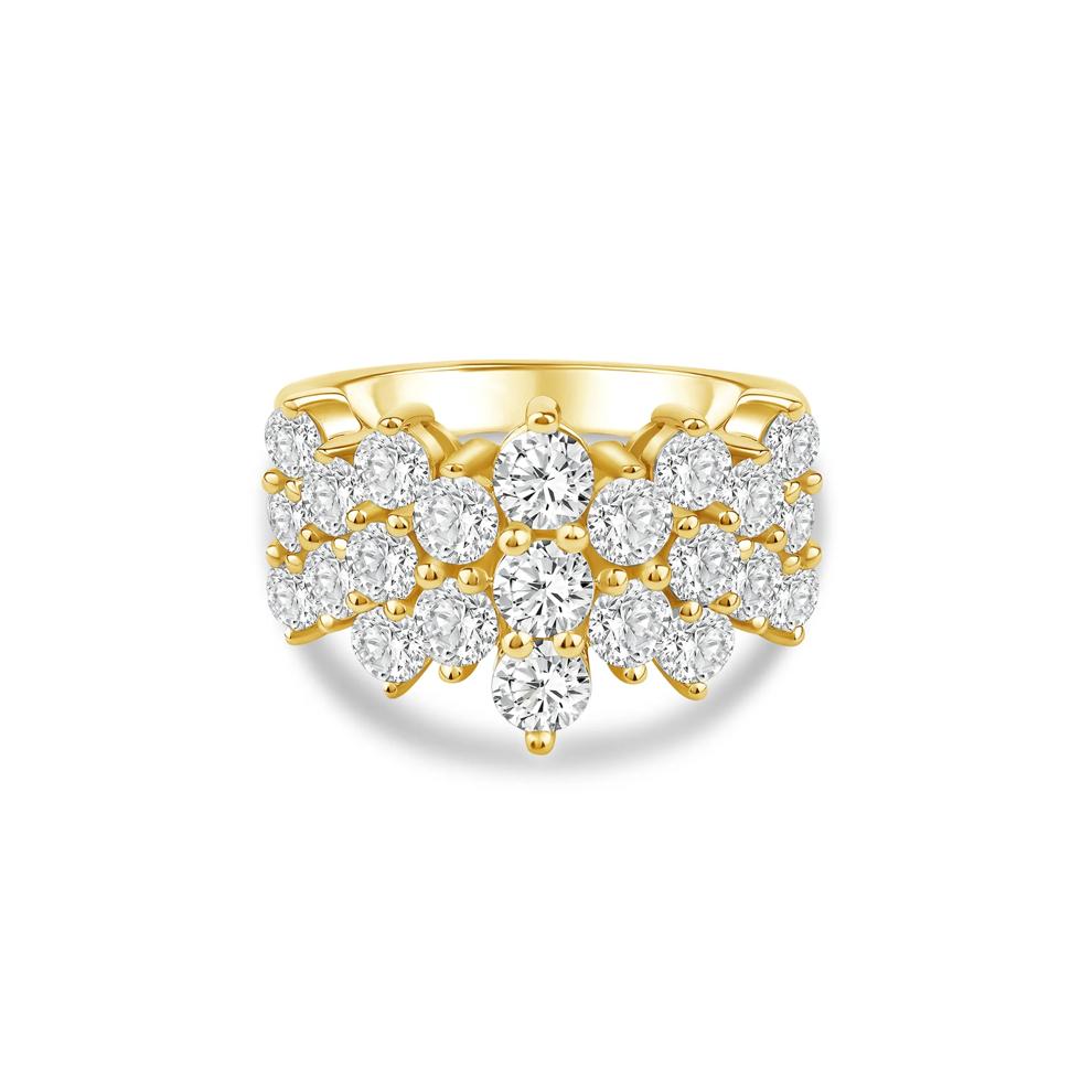 Lab Grown Diamond Multi-Row Band in 10K Yellow Gold (3 ct. tw.) – Image 1 of 4