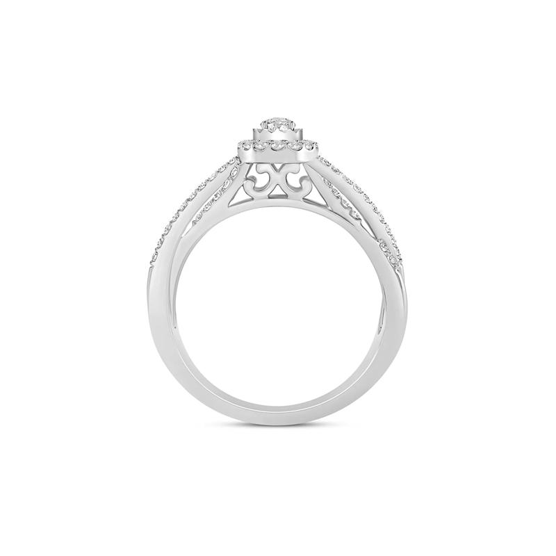 Diamond Halo Promise Ring in Sterling Silver &#40;1/3 ct. tw.&#41; – Image 2 of 3
