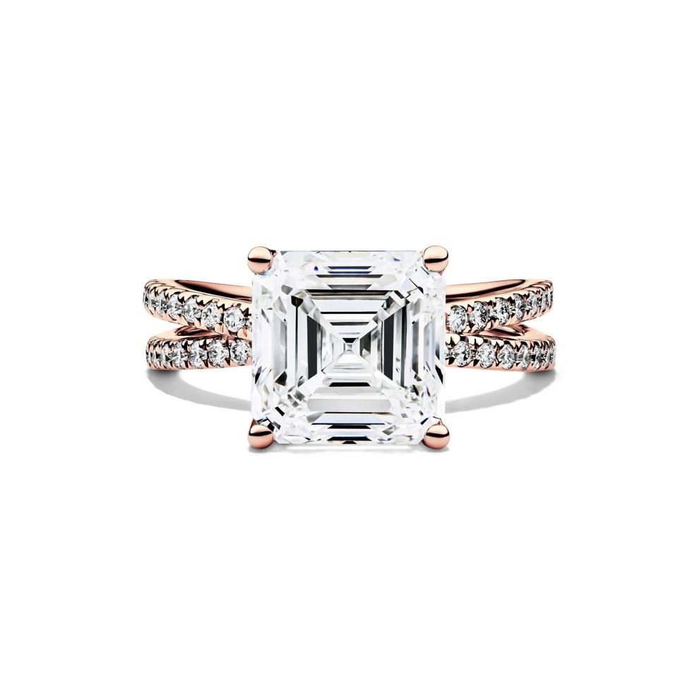 Lainey Lab Grown Diamond Asscher-Cut Engagement Ring in 14K Rose Gold (5 1/3 ct. tw.) – Image 1 of 4