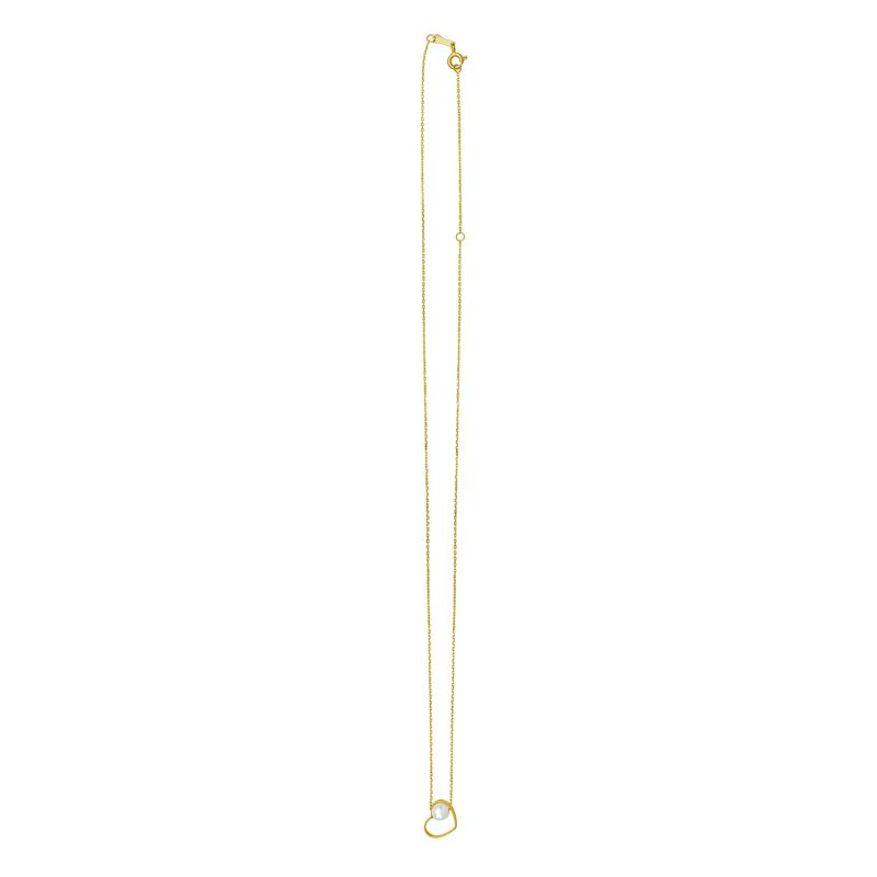Sliding Heart Pearl Necklace in 14K Yellow Gold – Image 1 of 1