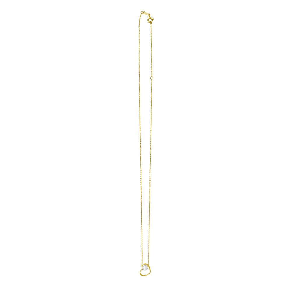 Sliding Heart Pearl Necklace in 14K Yellow Gold – Image 1 of 1