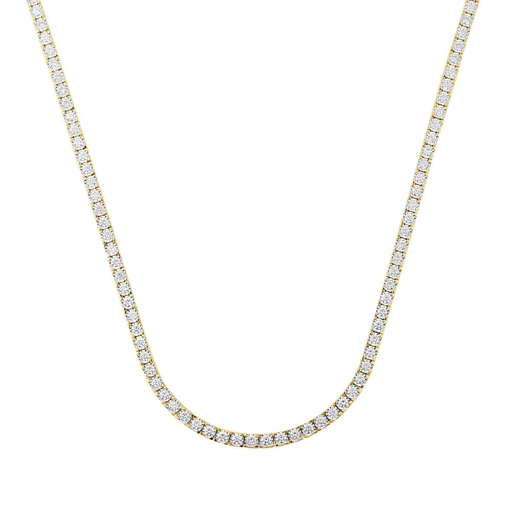 Lab Grown Diamond Tennis Necklace in 10K Yellow Gold (7 ct. tw.) – Image 1 of 2