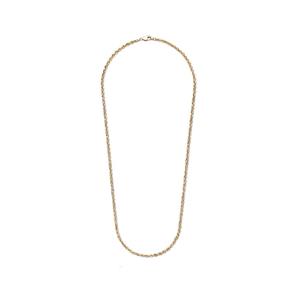 Heavy Hollow Glitter Rope Chain in 10K Yellow Gold, 20" – Image 2 of 5