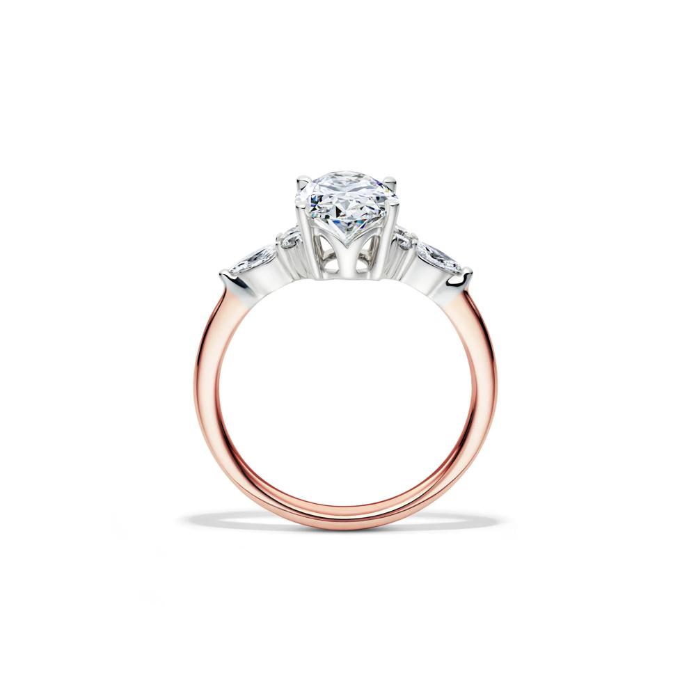 Lab Grown Diamond Oval and Marquise Engagement Ring in 14K Rose and White Gold (2 1/4 ct. tw.) – Image 2 of 4