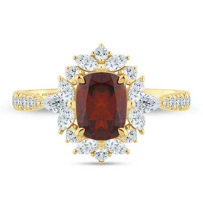Willa Garnet and Diamond Halo Engagement Ring in 14K Gold (3/4 ct. tw.)