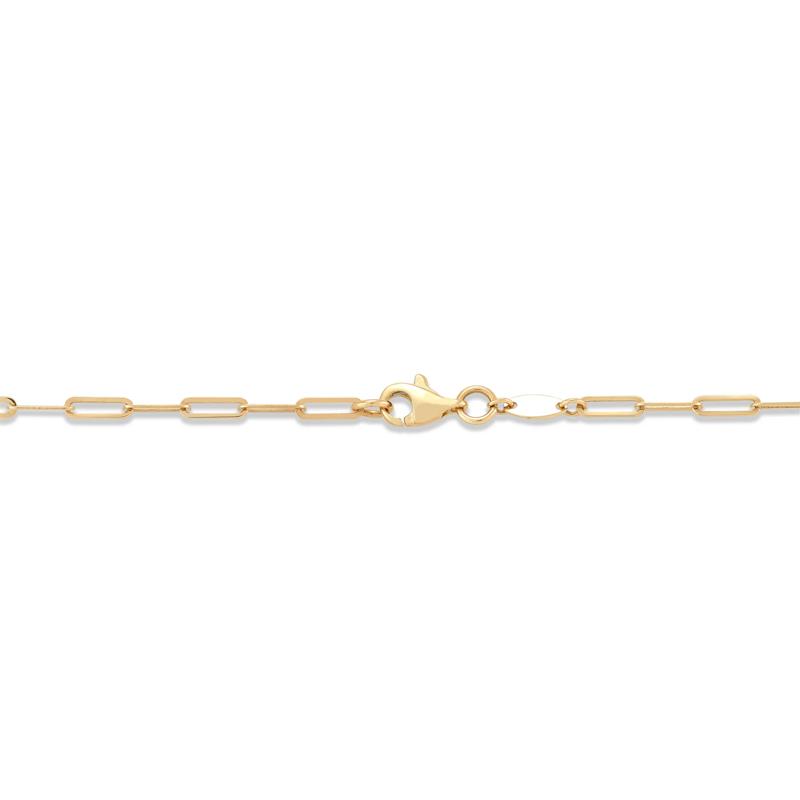 Heart &amp; Cross Charm Paperclip Chain Necklace in 14K Yellow Gold – Image 3 of 3