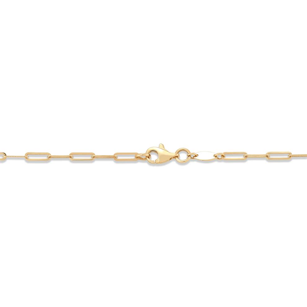 Heart &amp; Cross Charm Paperclip Chain Necklace in 14K Yellow Gold – Image 3 of 3
