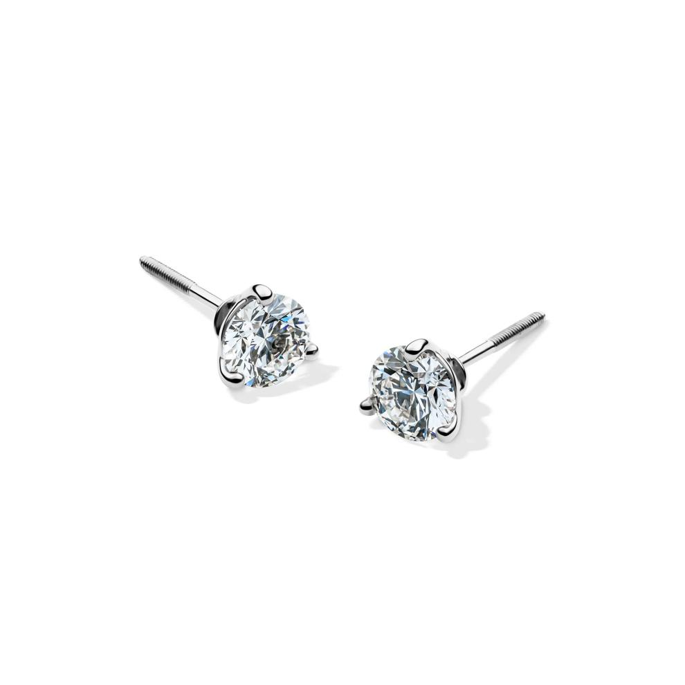 Lab Grown Diamond Martini Stud Earrings in 14K White Gold (1 ct. tw.)  – Image 1 of 3