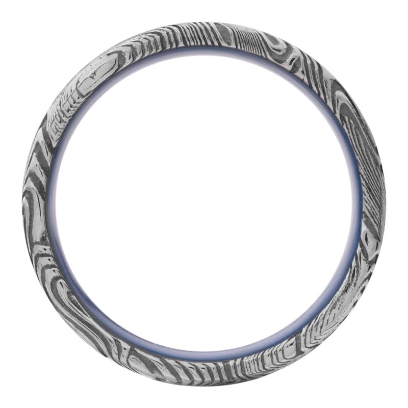 Men&rsquo;s Sunset Damascus &amp; Royal Blue Cerakote Wedding Band, 7MM  – Image 2 of 3