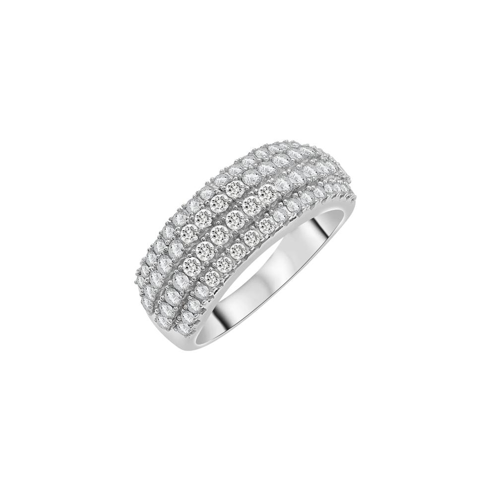 Diamond Multi-Row Band in 10K White Gold (1 ct. tw.) – Image 4 of 4