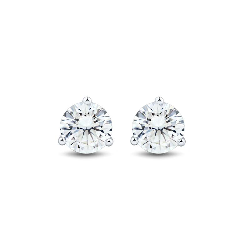 Lab Grown Diamond Round Martini Stud Earrings in 14K White Gold &#40;6 ct. tw.&#41; – Image 1 of 2