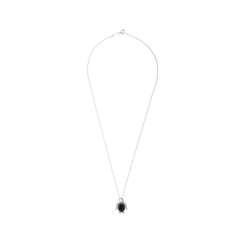 Onyx &amp; Diamond Accent Penguin Pendant in Sterling Silver – Image 3 of 4