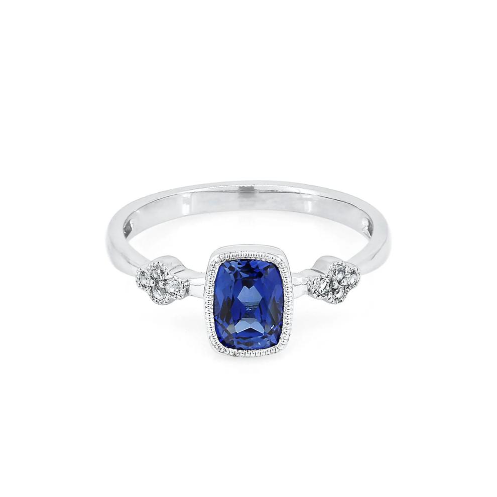 Lab Created Blue &amp; White Sapphire Stack Ring in Sterling Silver – Image 1 of 3