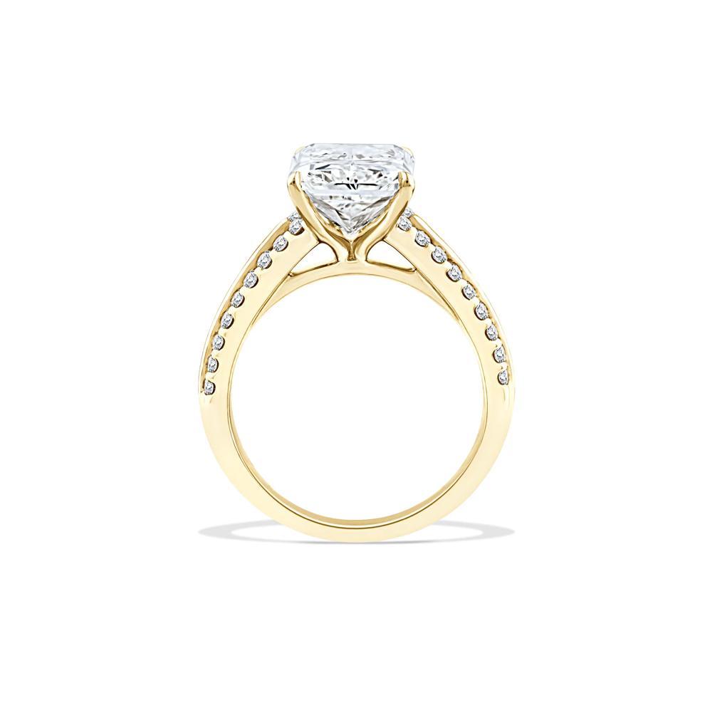Lab Grown Diamond Radiant Center Engagement Ring in 14K Yellow Gold (5 1/2 ct. tw.) – Image 2 of 4