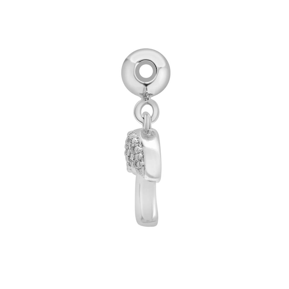 Diamond Accent Mushroom Bead Charm in Sterling Silver – Image 2 of 3