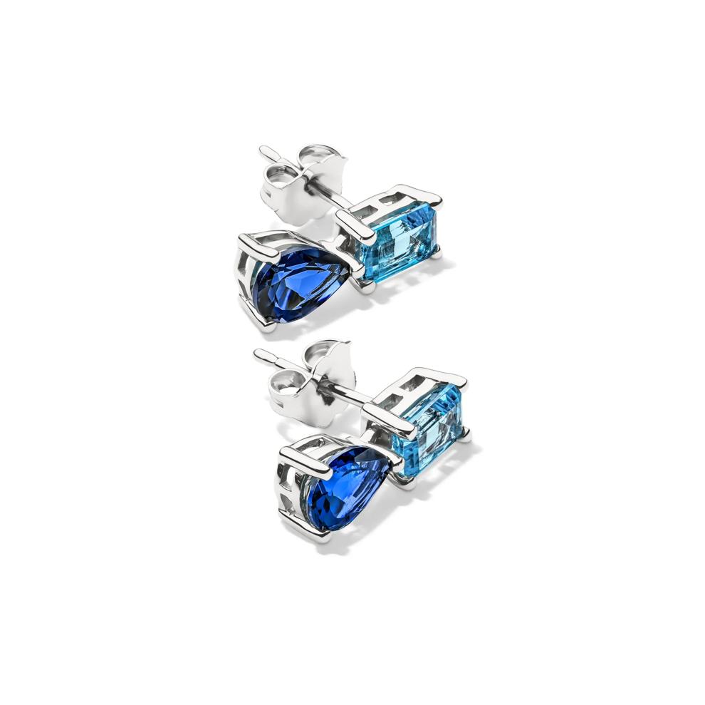 Blue Topaz &amp; London Blue Topaz Drop Earrings in Sterling Silver – Image 2 of 2