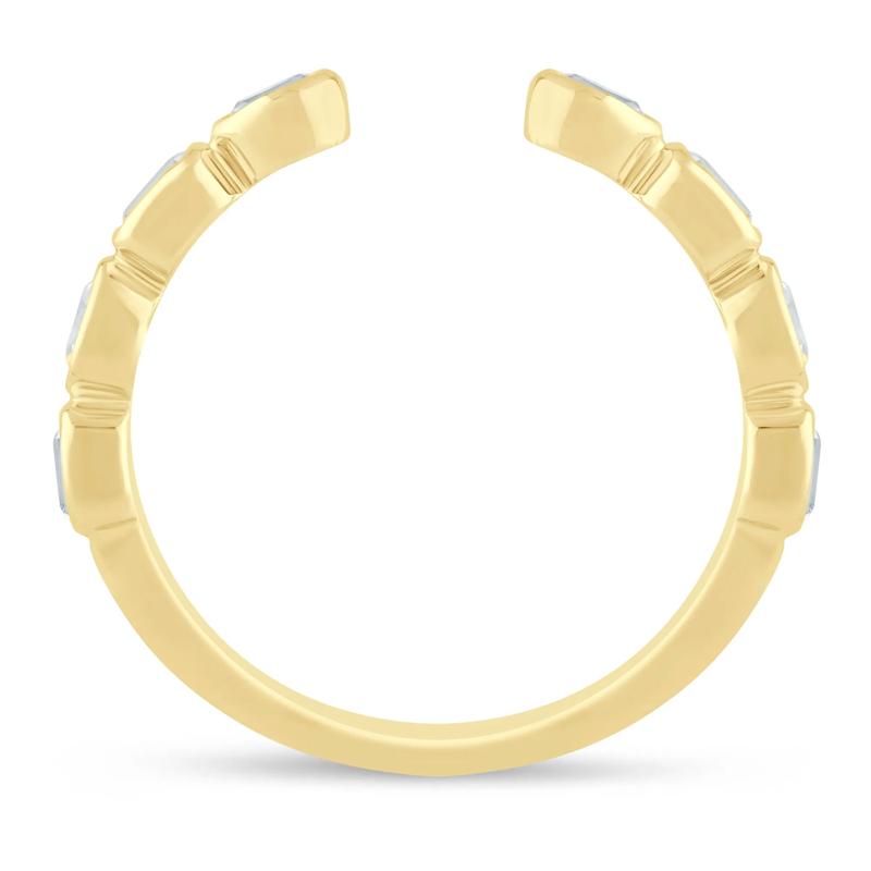 Lab Grown Diamond Emerald and Oval Open Band in 14K Yellow Gold &#40;5/8 ct. tw.&#41; – Image 2 of 3