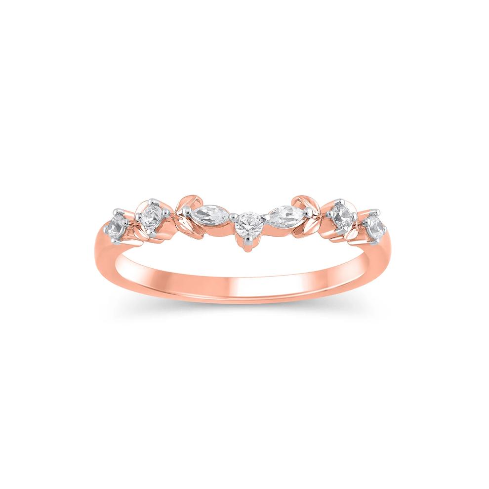Lab Grown Diamond Contour Band in 14K Rose Gold (1/7 ct. tw.) – Image 1 of 3
