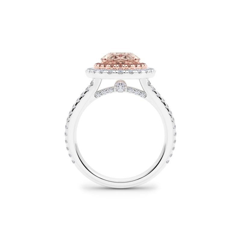 Lab Grown Pink Diamond Halo Engagement Ring in 14K White and Rose Gold &#40;3  5/8 ct. tw.&#41; – Image 2 of 5