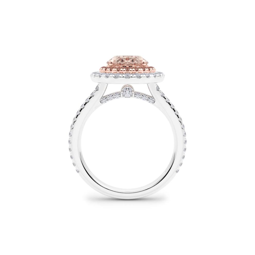 Lab Grown Pink Diamond Halo Engagement Ring in 14K White and Rose Gold (3  5/8 ct. tw.) – Image 2 of 5