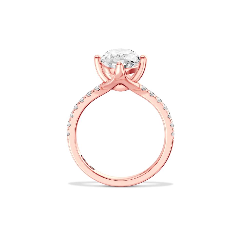 Carrie Lab Grown Oval Diamond Engagement Ring in 18K Rose Gold (3 1/4 ct. tw.) – Image 2 of 4