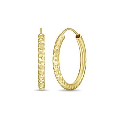 Diamond-Cut Hoop Earrings in 10K Yellow Gold, 25MM