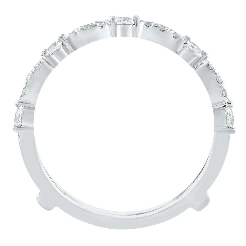 Diamond Round &amp; Faux Marquise Insert Ring in 10K White Gold (3/8 ct. tw.) – Image 2 of 3