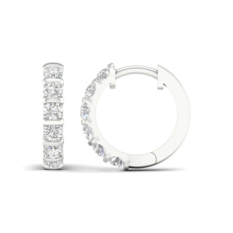 Lab Grown Diamond Hoop Earrings in 10K White Gold (1 ct. tw.) – Image 2 of 4