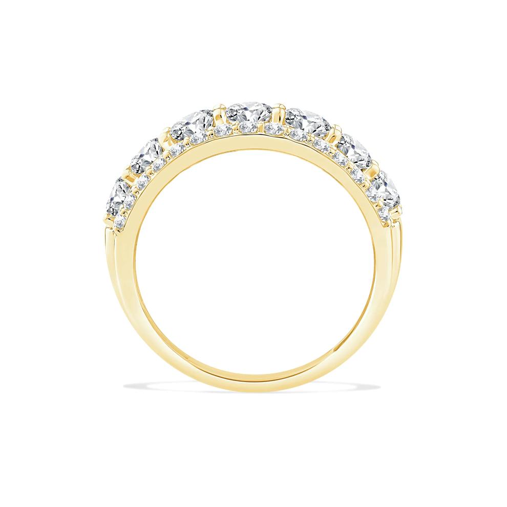 Lab Grown Diamond Round Center Multi-Row Band in 10K Yellow Gold (2 ct. tw.) – Image 2 of 4