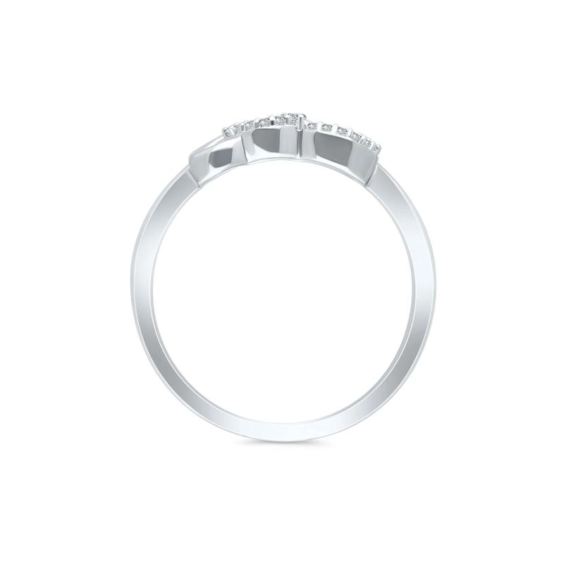 Diamond Interlocking Heart Ring in Sterling Silver &#40;1/10 ct. tw.&#41; – Image 2 of 3