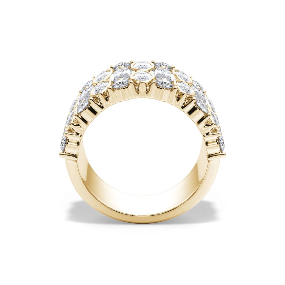Lab Grown Diamond Marquis &amp; Round Multi-Row Ring in 14K Yellow Gold (5 1/2 ct. tw.) – Image 2 of 4