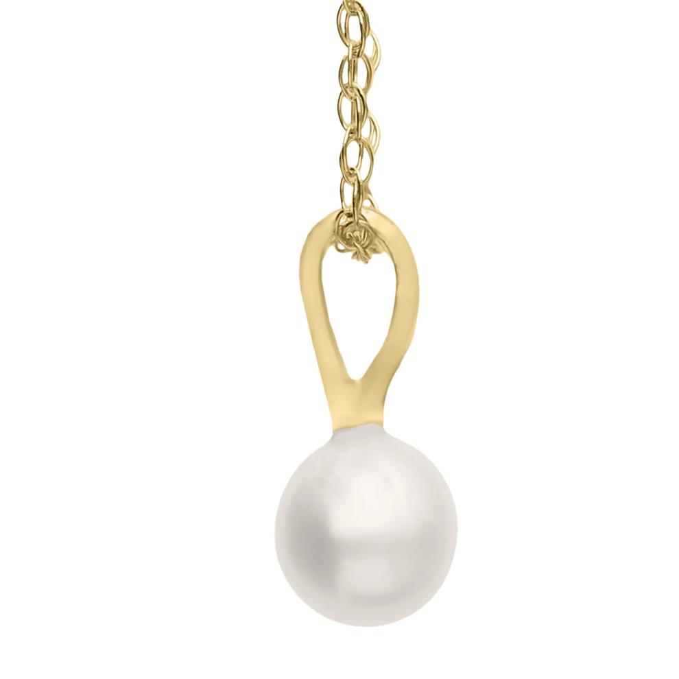 Children's Pearl Necklace in 14K Yellow Gold – Image 2 of 3