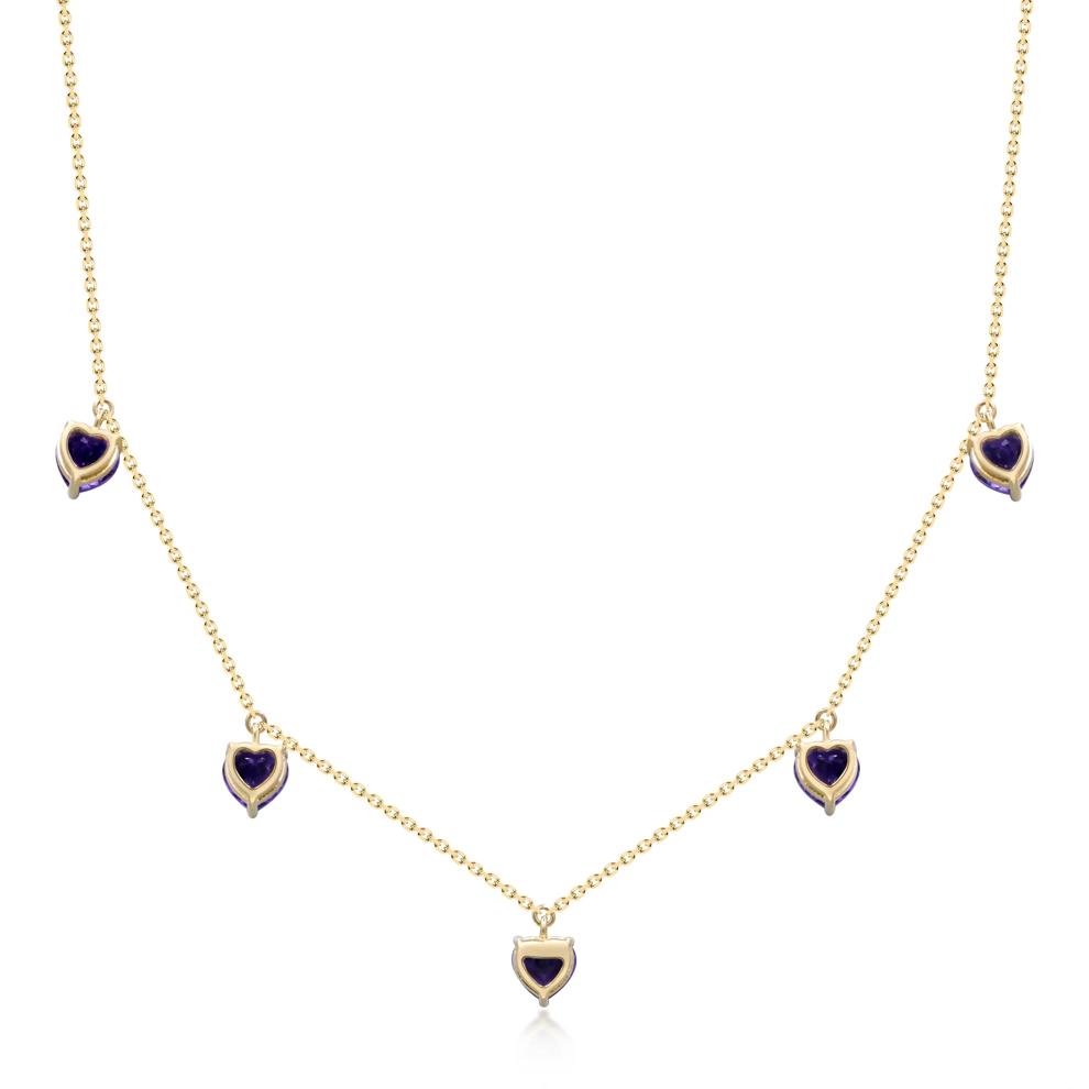 Heart-Shaped Amethyst Necklace in 10K Yellow Gold – Image 3 of 4